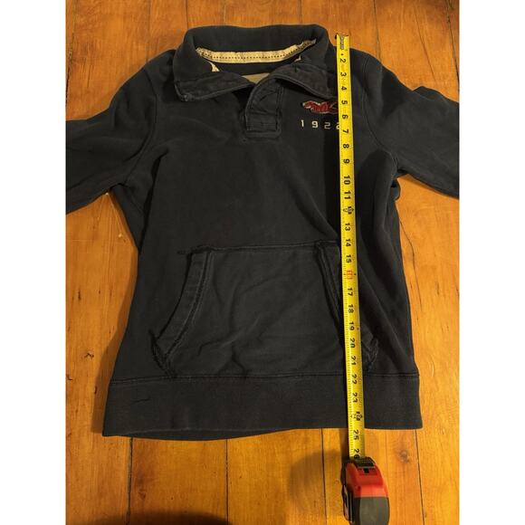 VTG Hollister Pullover Sweater Mens M Embroidered Long Sleeve Y2K Navy Blue - Picture 6 of 7